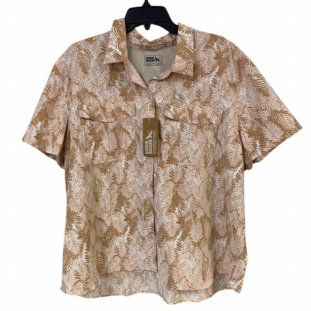 NEW EDDIE BAUER women's mountain button down shirt - plus in pink